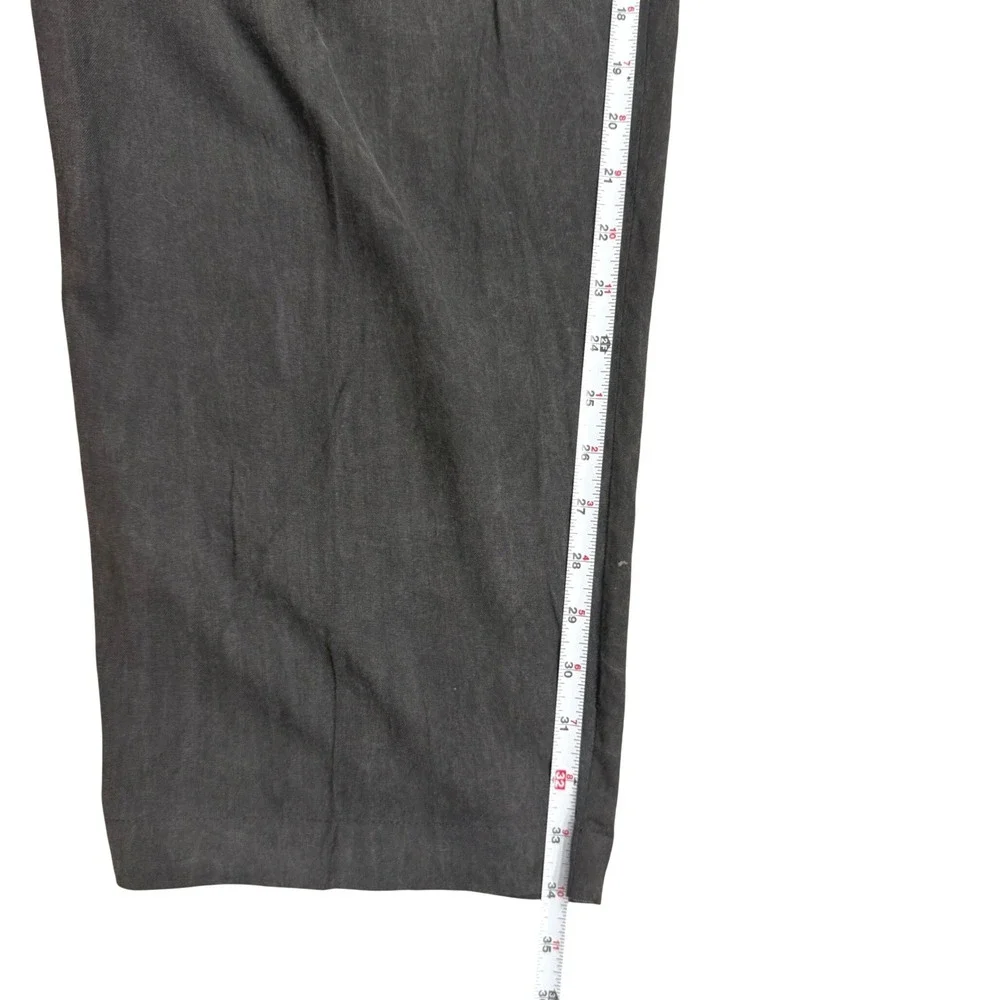 Vintage 90s Cogi Collection Gray Rayon Pleated Wide Leg Pants 36x34 NWT Unisex